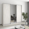 MebelStar Three-door wardrobe Standard AL 2DSP/Mirror Alaska gray, 210x45x210 cm (MBS-2953)