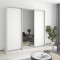 MebelStar Three-door wardrobe Standard AL 2DSP/Mirror Alaska white, 210x45x210 cm (MBS-2893)