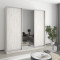 MebelStar Three-door wardrobe Standard AL 2DSP/Mirror Alaska gray, 210x45x240 cm (MBS-1564)