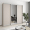 MebelStar Three-door wardrobe Standard AL 2DSP/Mirror Cashmere, 210x45x240 cm (MBS-1548)