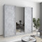 MebelStar Three-door wardrobe Standard AL 2DSP/Mirror Concrete, 220x45x210 cm (MBS-2942)