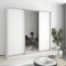 MebelStar Three-door wardrobe Standard AL 2DSP/Mirror Alaska white, 220x45x210 cm (MBS-2894)