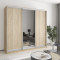 MebelStar Three-door wardrobe Standard AL 2DSP/Mirror Sonoma Oak, 220x45x210 cm (MBS-2918)
