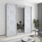 MebelStar Three-door wardrobe Standard AL 2DSP/Mirror Concrete, 220x45x240 cm (MBS-1850)