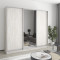 MebelStar Three-door wardrobe Standard AL 2DSP/Mirror Alaska gray, 230x45x210 cm (MBS-2955)