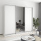 MebelStar Three-door wardrobe Standard AL 2DSP/Mirror Alaska white, 230x45x210 cm (MBS-2895)