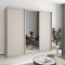 MebelStar Three-door wardrobe Standard AL 2DSP/Mirror Cashmere, 230x45x210 cm (MBS-2931)