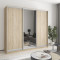 MebelStar Three-door wardrobe Standard AL 2DSP/Mirror Sonoma Oak, 230x45x210 cm (MBS-2919)