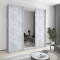 MebelStar Three-door wardrobe Standard AL 2DSP/Mirror Concrete, 230x60x240 cm (MBS-1853)