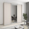 MebelStar Three-door wardrobe Standard AL 2DSP/Mirror Cashmere, 230x60x240 cm (MBS-1849)