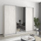 MebelStar Three-door wardrobe Combo AL 2DSP/Mirror Alaska gray, 240x45x210 cm (MBS-3236)