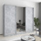 MebelStar Three-door wardrobe Combo AL 2DSP/Mirror Concrete, 240x45x210 cm (MBS-3228)