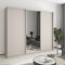 MebelStar Three-door wardrobe Combo AL 2DSP/Mirror Cashmere, 240x45x210 cm (MBS-3220)