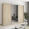 MebelStar Three-door wardrobe Combo AL 2DSP/Mirror Sonoma Oak, 240x45x210 cm (MBS-3212)