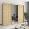 MebelStar Three-door wardrobe Combo AL 2DSP/Mirror Tahoe oak, 240x45x210 cm (MBS-4279)