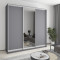 MebelStar Three-door wardrobe Combo AL 2DSP/Mirror Anthracite, 240x45x240 cm (MBS-2112)