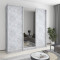 MebelStar Three-door wardrobe Combo AL 2DSP/Mirror Concrete, 240x45x240 cm (MBS-2148)