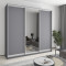 MebelStar Three-door wardrobe Combo AL 2DSP/Mirror Anthracite, 250x60x240 cm (MBS-2119)