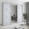 MebelStar Three-door wardrobe Combo AL 2DSP/Mirror Concrete, 250x60x240 cm (MBS-2155)
