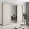 MebelStar Three-door wardrobe Combo AL 2DSP/Mirror Cashmere, 250x60x240 cm (MBS-2143)