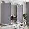 MebelStar Three-door wardrobe Combo AL 2DSP/Mirror Anthracite, 260x45x240 cm (MBS-2114)