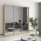 MebelStar Three-door wardrobe Standard AL 3 Mirrors Tahoe Oak, 190x45x210 cm (MBS-4236)