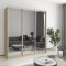 MebelStar Three-door wardrobe Combo AL 3 Mirrors Sonoma oak, 190x60x240 cm (MBS-1782)