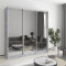 MebelStar Three-door wardrobe Standard AL 3 Mirrors Concrete, 200x60x210 cm (MBS-3018)