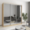 MebelStar Three-door wardrobe Standard AL 3 Mirrors Tahoe Oak, 200x60x210 cm (MBS-4243)