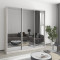 MebelStar Three-door wardrobe Combo AL 3 Mirrors Alaska gray, 210x45x240 cm (MBS-1724)
