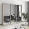 MebelStar Three-door wardrobe Combo AL 3 Mirrors Cashmere, 210x45x240 cm (MBS-1716)
