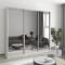 MebelStar Three-door wardrobe Standard AL 3 Mirrors Alaska gray, 220x45x210 cm (MBS-3026)