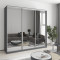 MebelStar Three-door wardrobe Standard AL 3 Mirrors Anthracite, 220x45x210 cm (MBS-2978)