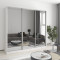 MebelStar Three-door wardrobe Standard AL 3 Mirrors Alaska white, 220x45x210 cm (MBS-2966)
