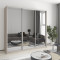 MebelStar Three-door wardrobe Standard AL 3 Mirrors Cashmere, 220x45x210 cm (MBS-3002)