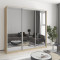 MebelStar Three-door wardrobe Standard AL 3 Mirrors Sonoma oak, 220x45x210 cm (MBS-2990)
