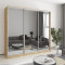 MebelStar Three-door wardrobe Standard AL 3 Mirrors Tahoe Oak, 220x45x210 cm (MBS-4239)