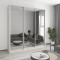 MebelStar Three-door wardrobe Standard AL 3 Mirrors Alaska gray, 220x60x240 cm (MBS-1880)