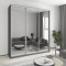 MebelStar Three-door wardrobe Standard AL 3 Mirrors Anthracite, 220x60x240 cm (MBS-1864)