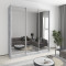 MebelStar Three-door wardrobe Standard AL 3 Mirrors Concrete, 220x60x240 cm (MBS-1876)