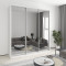MebelStar Three-door wardrobe Standard AL 3 Mirrors Alaska white, 220x60x240 cm (MBS-1860)