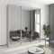 MebelStar Three-door wardrobe Standard AL 3 Mirrors Cashmere, 220x60x240 cm (MBS-1872)
