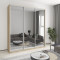 MebelStar Three-door wardrobe Standard AL 3 Mirrors Sonoma oak, 220x60x240 cm (MBS-1868)