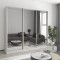 MebelStar Three-door wardrobe Standard AL 3 Mirrors Alaska gray, 230x45x210 cm (MBS-3027)