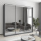 MebelStar Three-door wardrobe Standard AL 3 Mirrors Anthracite, 230x45x210 cm (MBS-2979)