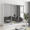 MebelStar Three-door wardrobe Standard AL 3 Mirrors Alaska white, 230x45x210 cm (MBS-2967)