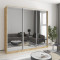 MebelStar Three-door wardrobe Standard AL 3 Mirrors Tahoe Oak, 230x45x210 cm (MBS-4240)