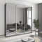 MebelStar Three-door wardrobe Combo AL 3 Mirrors Anthracite, 230x60x240 cm (MBS-2189)