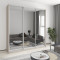MebelStar Three-door wardrobe Combo AL 3 Mirrors Cashmere, 230x60x240 cm (MBS-2213)