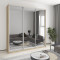 MebelStar Three-door wardrobe Combo AL 3 Mirrors Sonoma oak, 230x60x240 cm (MBS-2201)